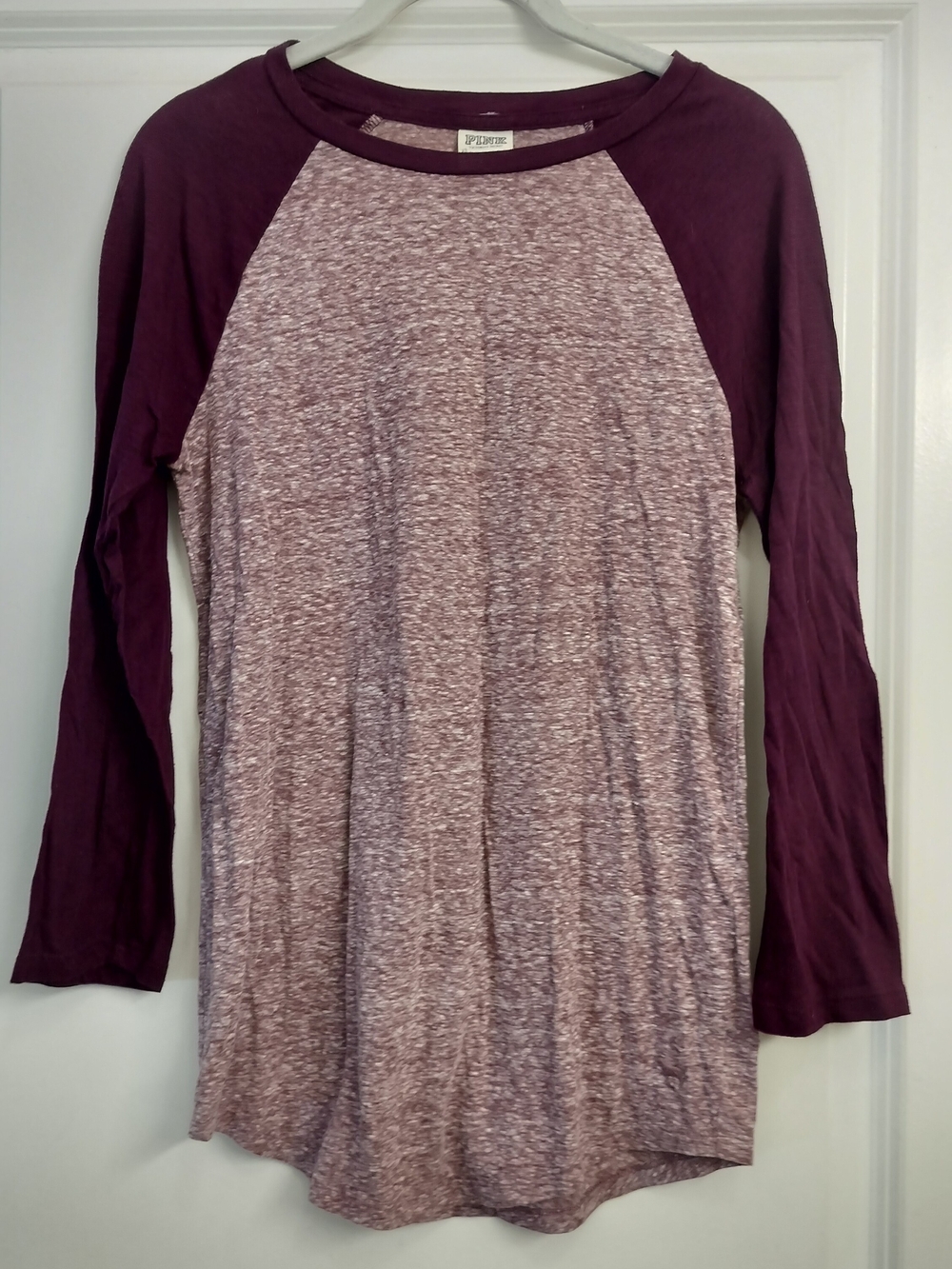 PINK by Victoria's Secret Maroon Raglan Long Sleeve Tee